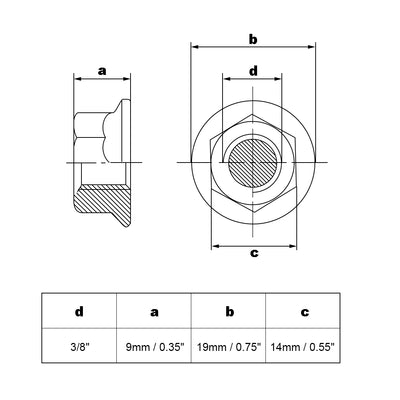 Harfington Uxcell 40Stk.3/8 16 Gezackten Flansch Hexagon Sperren Nuss Karbon Stahl de