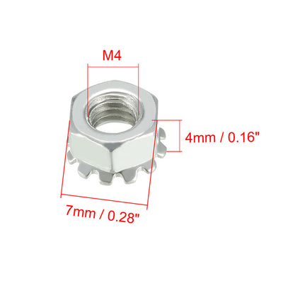 Harfington Uxcell M4 X 0.7-Pitch Carbon Steel Female Thread Kep Hex Head Lock Nut 100pcs