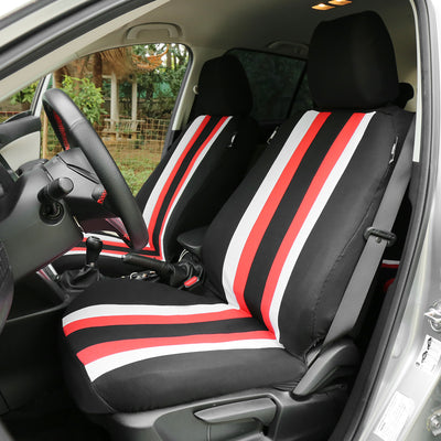 Harfington Uxcell 8 Stück Sitzbezug Autositzschutz für Auto SUV Schwarz Rot Weiß Polyester Mesh