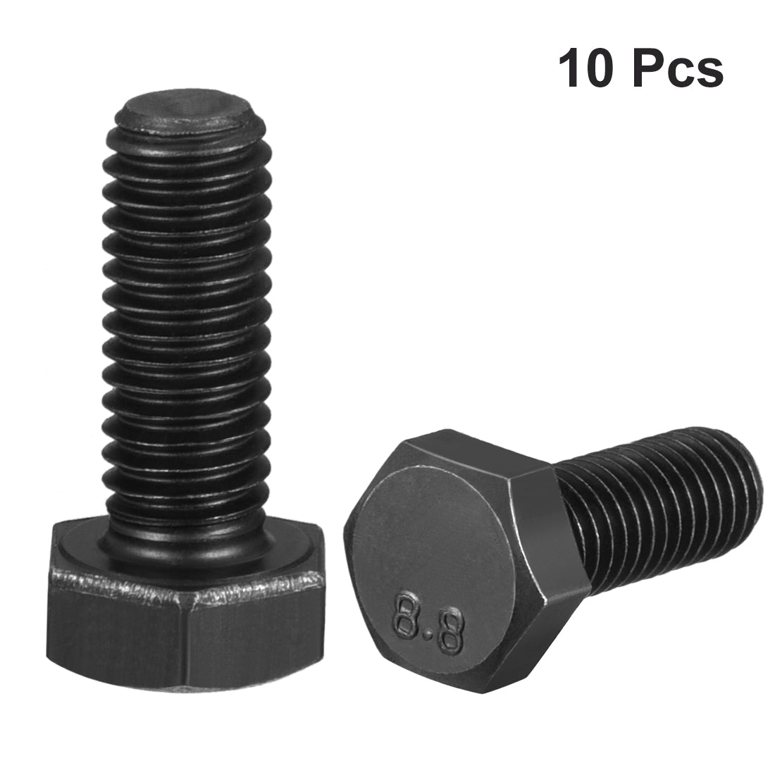 uxcell Uxcell 10 Stk.Hexagon Kopf Schraube Muttern Fastener 8,8 Karbon Stahl Schwarz M8x20mm de