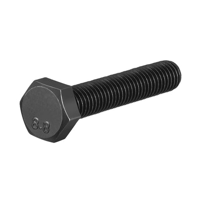 Harfington Uxcell M8x40mm Hex Head Screw Bolts Fastener Grade 8.8 Carbon Steel Black 5pcs