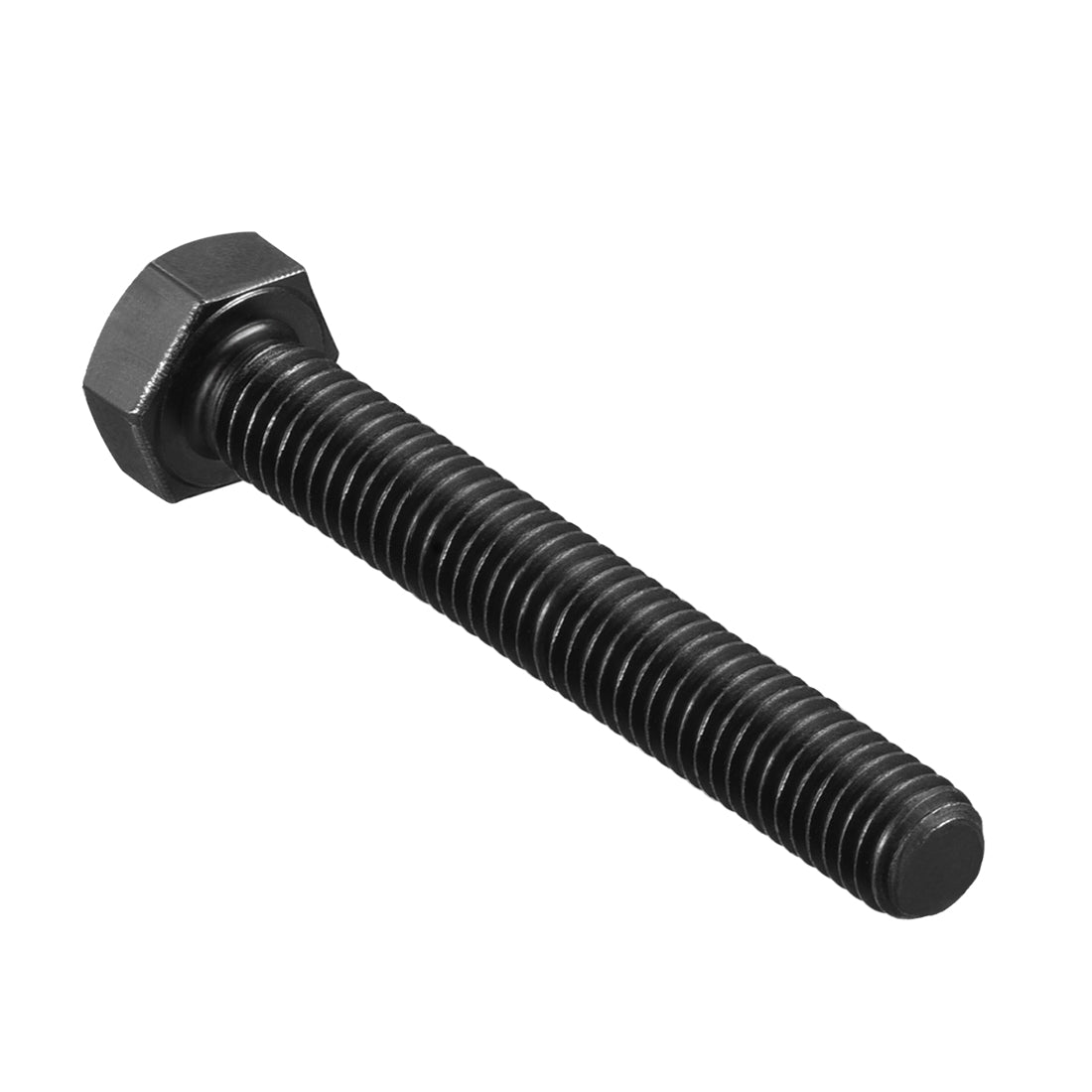 uxcell Uxcell M8x50mm Hex Head Screw Bolts Fastener Grade 8.8 Carbon Steel Black 20pcs