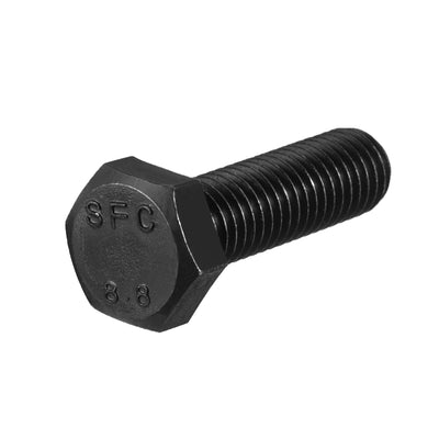 Harfington Uxcell M10x35mm Hex Head Screw Bolts Fastener Grade 8.8 Carbon Steel Black 15pcs