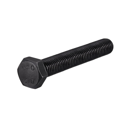 Harfington Uxcell M14x100mm Hex Head Screw Bolts Fastener Grade 8.8 Carbon Steel Black 2pcs