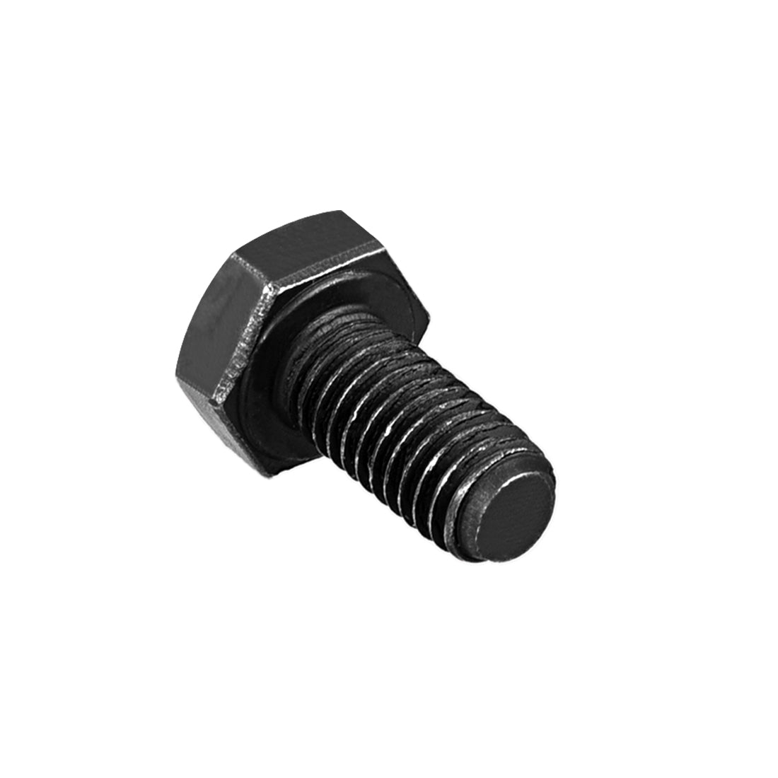 uxcell Uxcell M8x16mm Hex Head Left Hand Screw Bolts Fastener Carbon Steel Black 2pcs