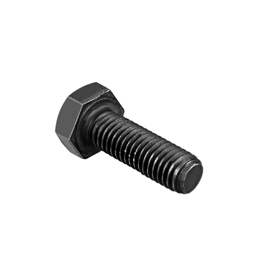 uxcell Uxcell M8x30mm Hex Head Left Hand Screw Bolts Fastener Carbon Steel Black 3pcs