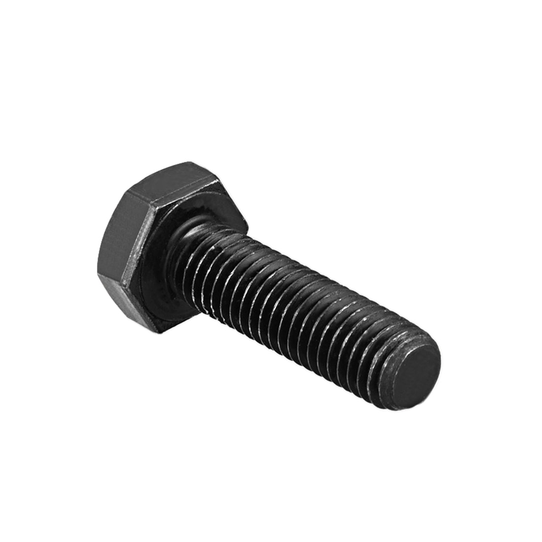 uxcell Uxcell M10x35mm Hex Head Left Hand Screw Bolts Fastener Carbon Steel Black 2pcs