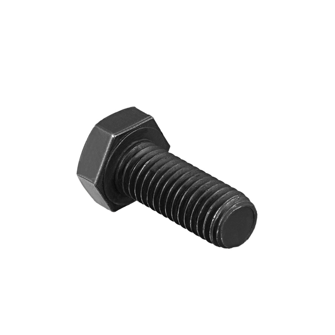 uxcell Uxcell M12x30mm Hex Head Left Hand Screw Bolts Fastener Carbon Steel Black 2pcs