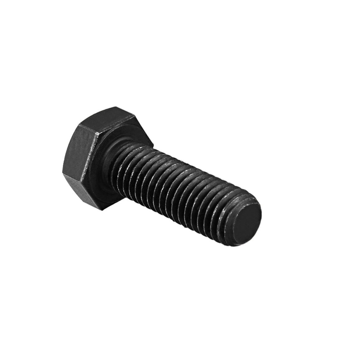 uxcell Uxcell M12x35mm Hex Head Left Hand Screw Bolts Fastener Carbon Steel Black 3pcs