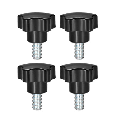 Harfington Uxcell 4 Pcs Star Knobs Grips M10 x 20mm Male Thread  Steel Zinc Stud Replacement PP