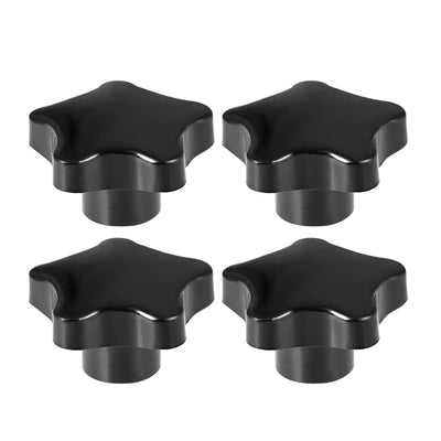 Harfington Uxcell Star Knob Grip Handle M16 Diameter Brass Insert Female Thread Set of 4 Black