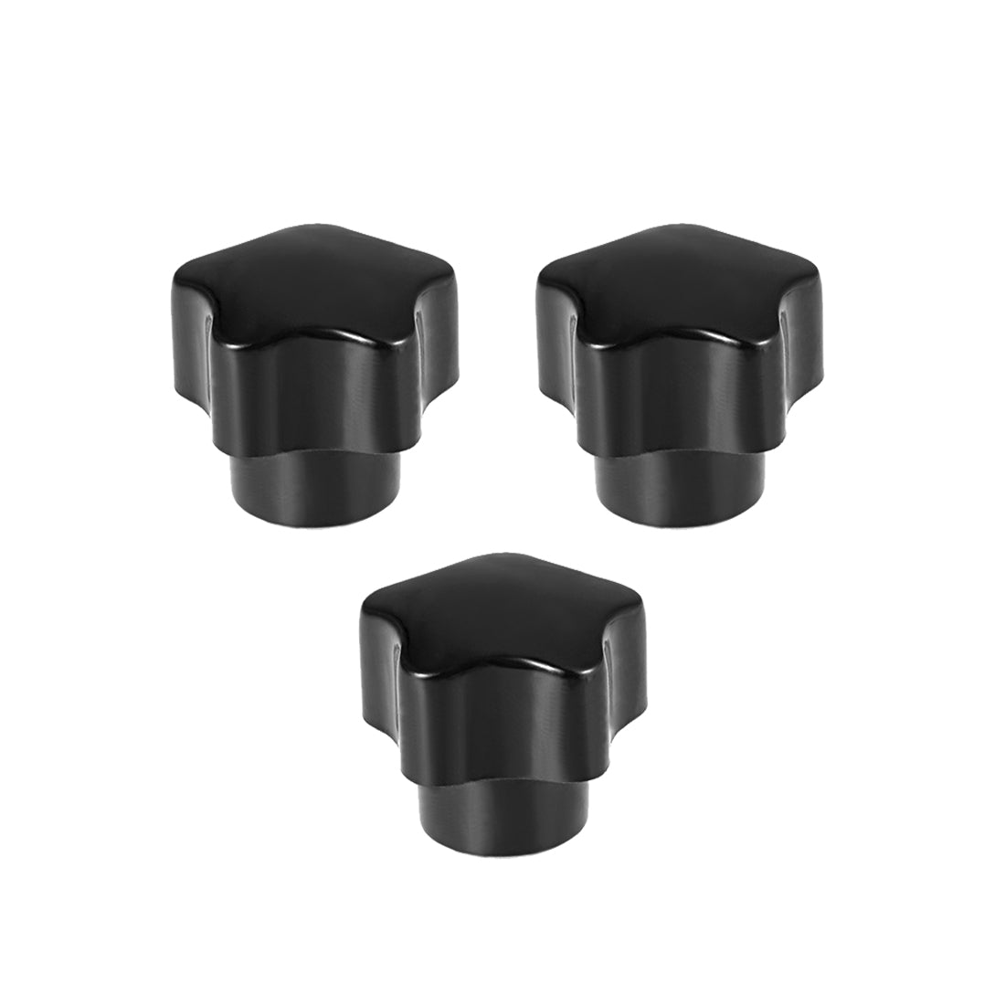 uxcell Uxcell M5 Nut Thread Clamping Knob, Black Plastic 5 Star Shape Knob Handle for Machine Tool, 3pcs