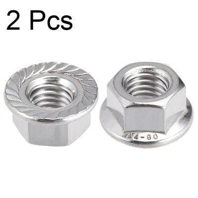 Harfington 316 Stainless Steel Silver Tone Hex Flange Nut