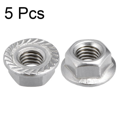 Harfington 316 Stainless Steel Silver Tone Hex Flange Nut