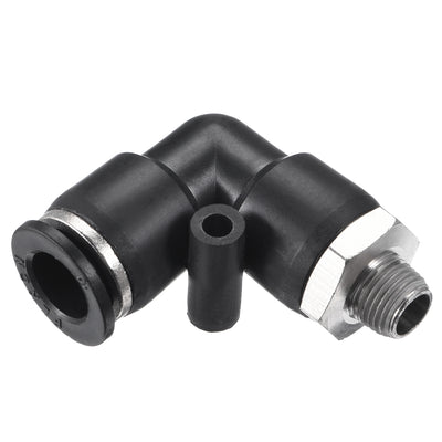 Harfington Uxcell PL10-01 Pneumatic Push to Connect Fitting, Male Elbow - 25/64" Tube OD x 1/8" G Thread Tube Fitting 2pcs