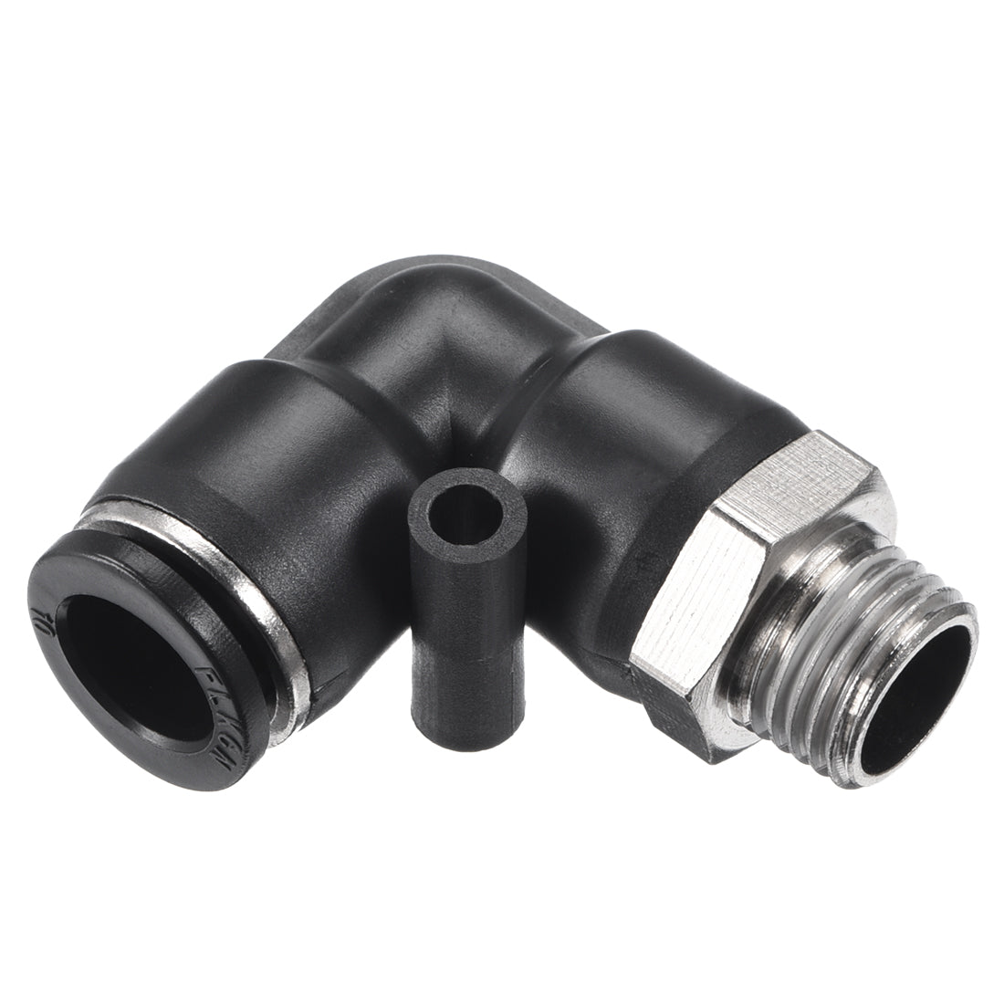 uxcell Uxcell 4Stk. Drücken zur Rohrverschraubung Fitting Außen Ellbogen 10mm Rohr OD x G1/4" Gewinde Pneumatische Luftdruck Verriegelung