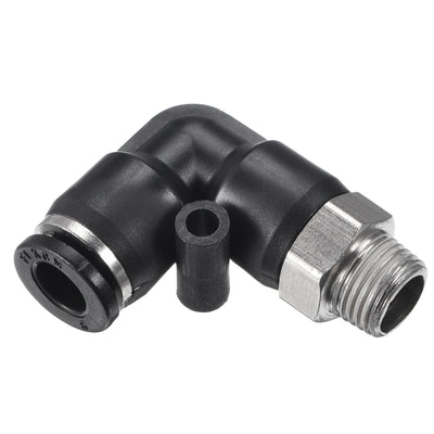 Harfington Uxcell PL6-01 Pneumatic Push to Connect Fitting Male Elbow -  15/64" Tube OD x 1/8" G Thread Tube Fitting 2pcs