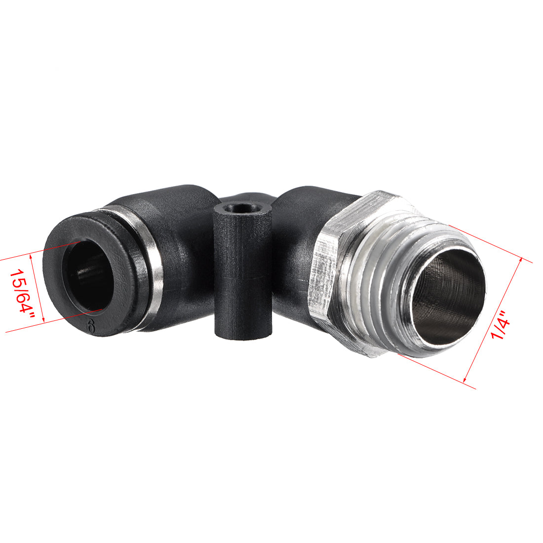 uxcell Uxcell PL6-02 Pneumatic Push to Connect Fitting, Male Elbow - 15/64" Tube OD x 1/4" G Thread  Tube Fitting 4pcs