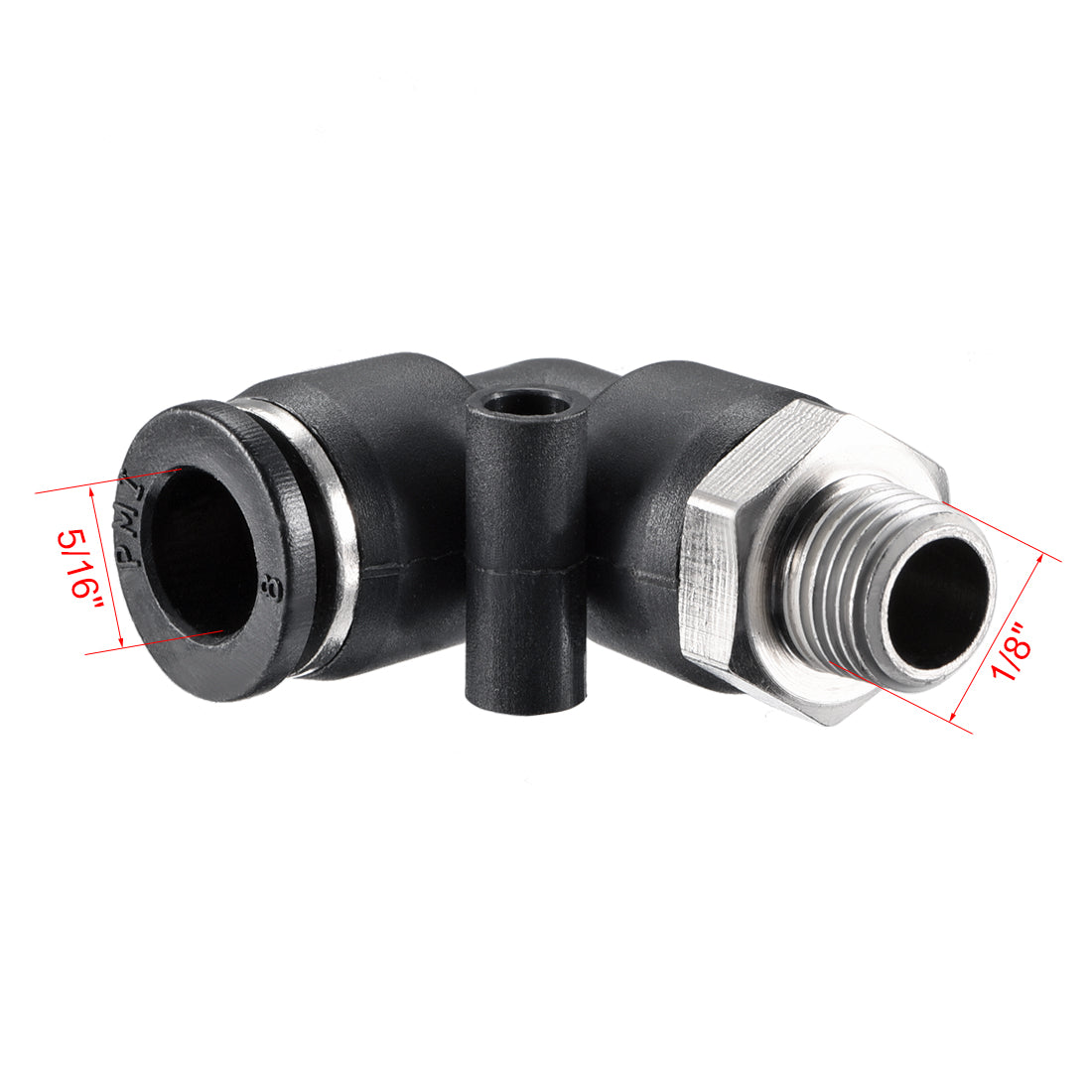 uxcell Uxcell PL8-01 Pneumatic Push to Connect Fitting, Male Elbow - 5/16" Tube OD x 1/8" G Thread  Tube Fitting 2pcs