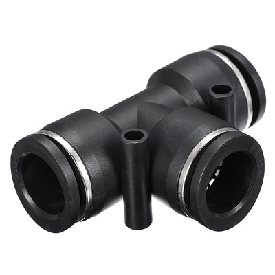 Harfington Uxcell 2 pcs Push To Connect Fittings T Type Tube Connect 16mm or 5/8" od Push Fit Fittings Tube Fittings Push Lock (16mm T tee)