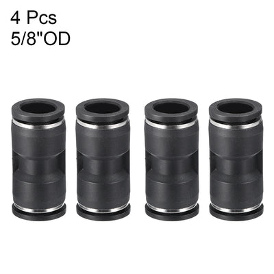 Harfington Uxcell Push to Connect Fittings Tube Connect 16mm or 5/8" Straight od Push Fit Fittings Tube Fittings Push Lock 4pcs