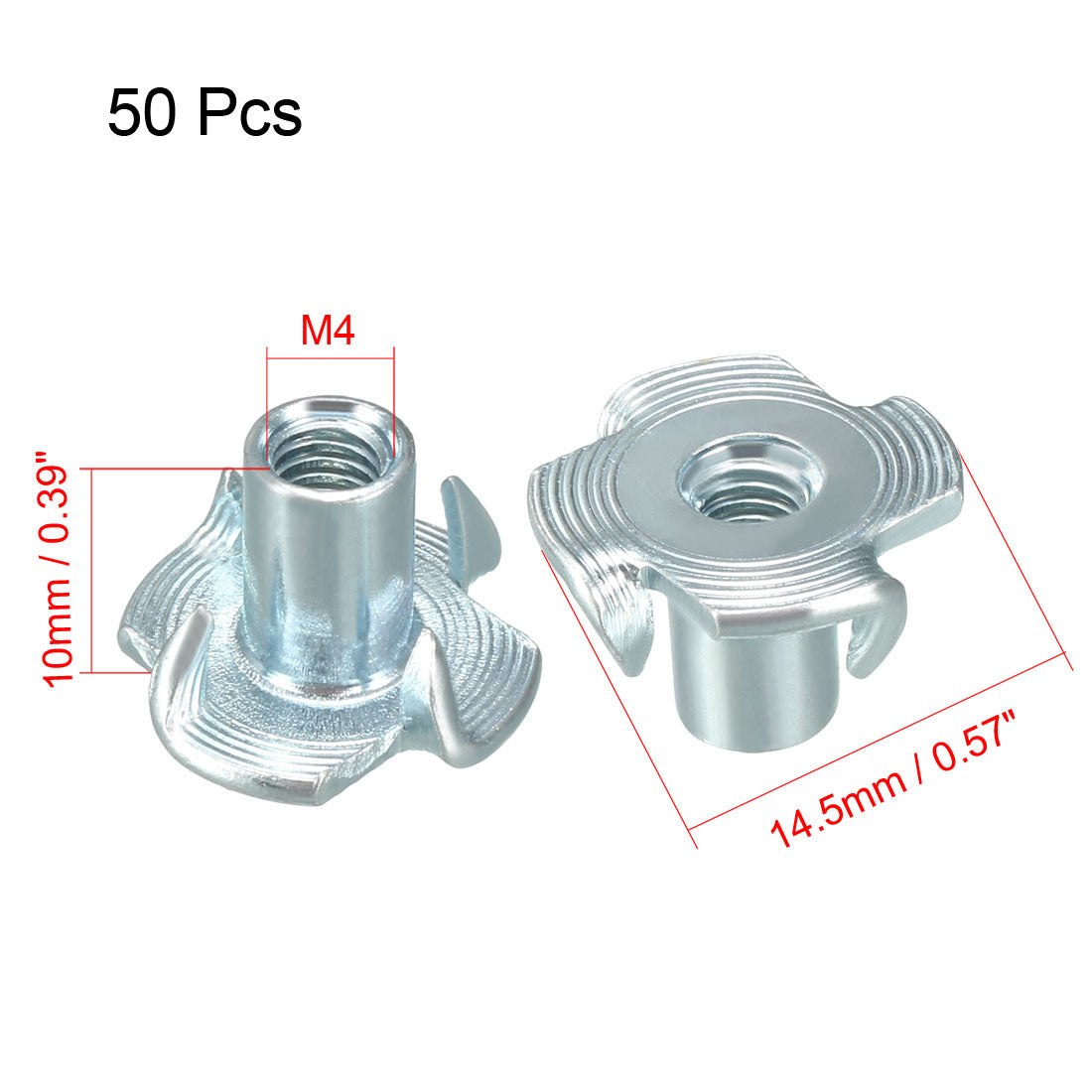 uxcell Uxcell 4 Pronged Tee Nut T-Nuts