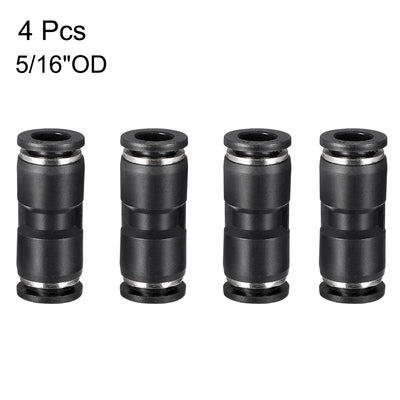 Harfington Uxcell 4pcs Push to Connect Fittings Tube Connect  8mm or 5/16” Straight od Push Fit Fittings Tube Fittings Push Lock