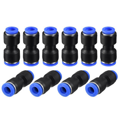 Harfington Uxcell Push to Connect Fittings Tube Connect 5/32" -15/64" Straight OD Push Fit Fittings Tube Fittings Push Lock Blue 10Pcs