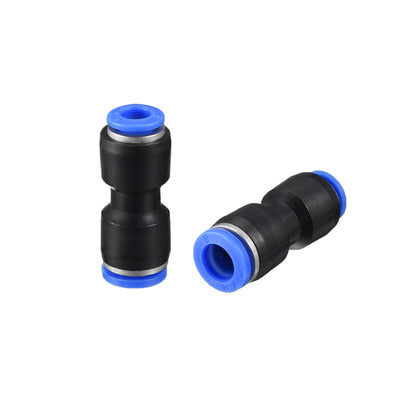 Harfington Uxcell Push to Connect Fittings Tube Connect 5/16" -15/64" Straight OD Push Fit Fittings Tube Fittings Push Lock Blue 2pcs