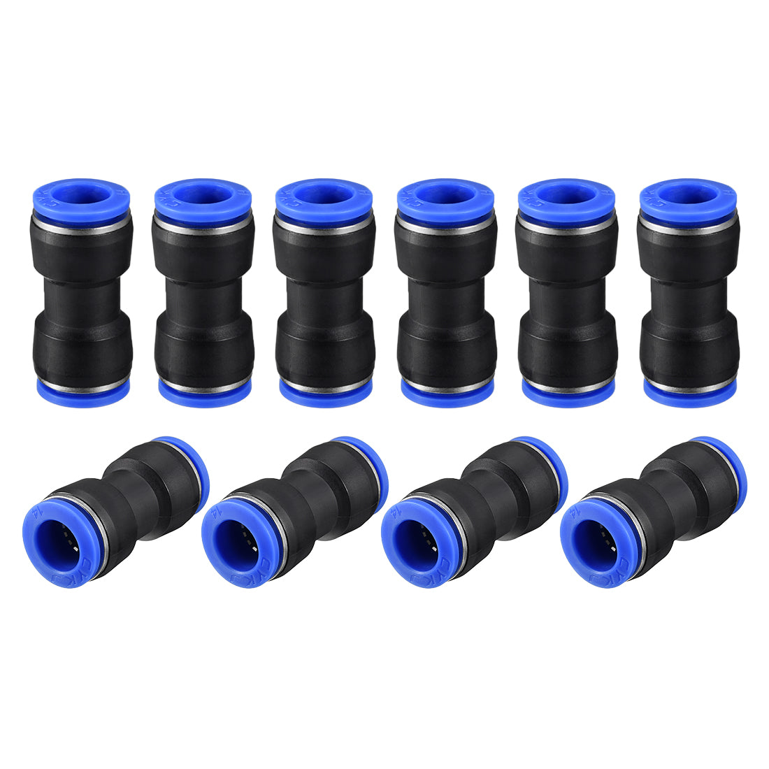 uxcell Uxcell 10pcs Push to Connect Fittings Tube Connect  14mm or 35/64" Straight OD Push Fit Fittings Tube Fittings Push Lock Blue