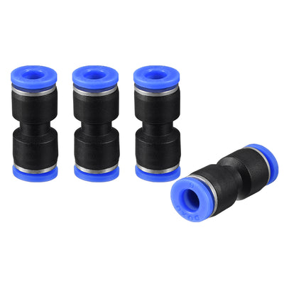 Harfington Uxcell 5pcs Push to Connect Fittings Tube Connect  6mm or 15/64" Straight OD Push Fit Fittings Tube Fittings Push Lock Blue