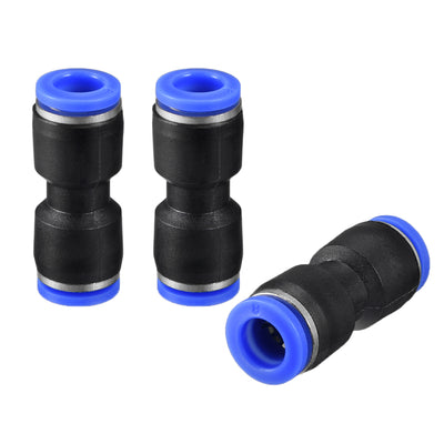 Harfington Uxcell 3pcs Push to Connect Fittings Tube Connect  8mm or 5/16" Straight OD Push Fit Fittings Tube Fittings Push Lock Blue