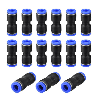 Harfington Uxcell 15pcs Push to Connect Fittings Tube Connect  8mm or 5/16" Straight OD Push Fit Fittings Tube Fittings Push Lock Blue