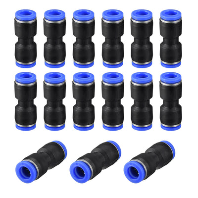 Harfington Uxcell 20pcs Push to Connect Fittings Tube Connect  8mm or 5/16" Straight OD Push Fit Fittings Tube Fittings Push Lock Blue