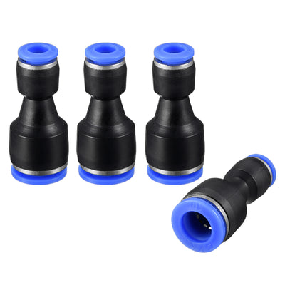 Harfington Uxcell 4pcs Push to Connect Fittings Tube Connect  25/64" to 15/64" Straight OD Push Fit Fittings Tube Fittings Push Lock Blue