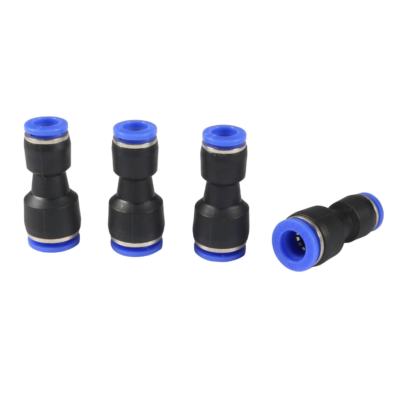 uxcell Uxcell 4pcs Push to Connect Fittings Tube Connect  25/64" to 5/16" Straight OD Push Fit Fittings Tube Fittings Push Lock Blue