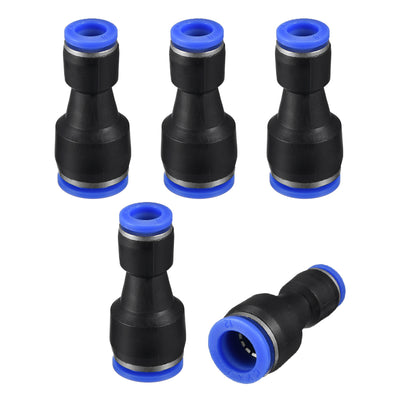 Harfington Uxcell 5pcs Push to Connect Fittings Tube Connect  15/32" to 5/16" Straight OD Push Fit Fittings Tube Fittings Push Lock Blue