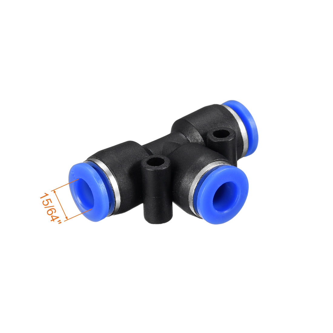 uxcell Uxcell 2pcs Push To Connect Fittings T Type Tube Connect 6mm or 15/64" od Push Fit Fittings Tube Fittings Push Lock Blue (6mm T tee)