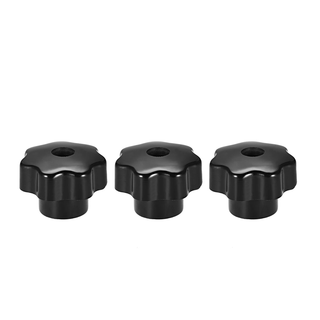 uxcell Uxcell 3 Pcs Star Knob Grip Handle Brass Insert Female Thread  Black