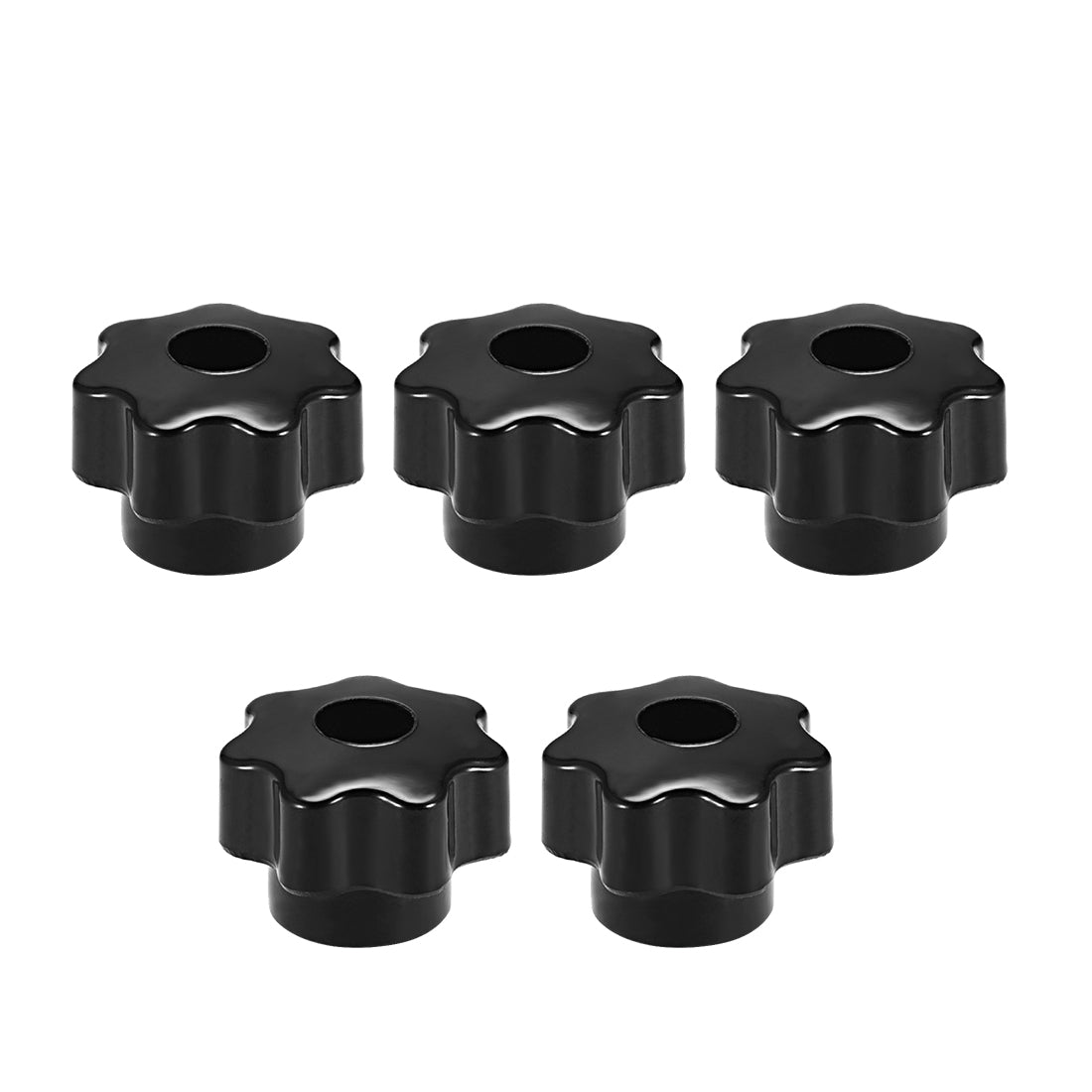 Uxcell Uxcell 5 Pcs Star Knob Grip Handle M6 Diameter Brass Insert Female Thread Black