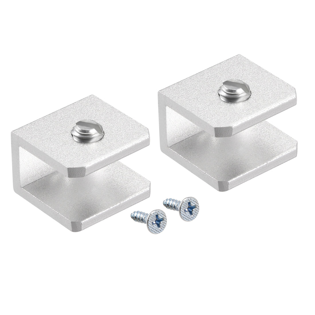 uxcell Uxcell Glass Shelf Bracket Aluminum Alloy Clamp Rectangle for 5-8mm Thickness 2pcs