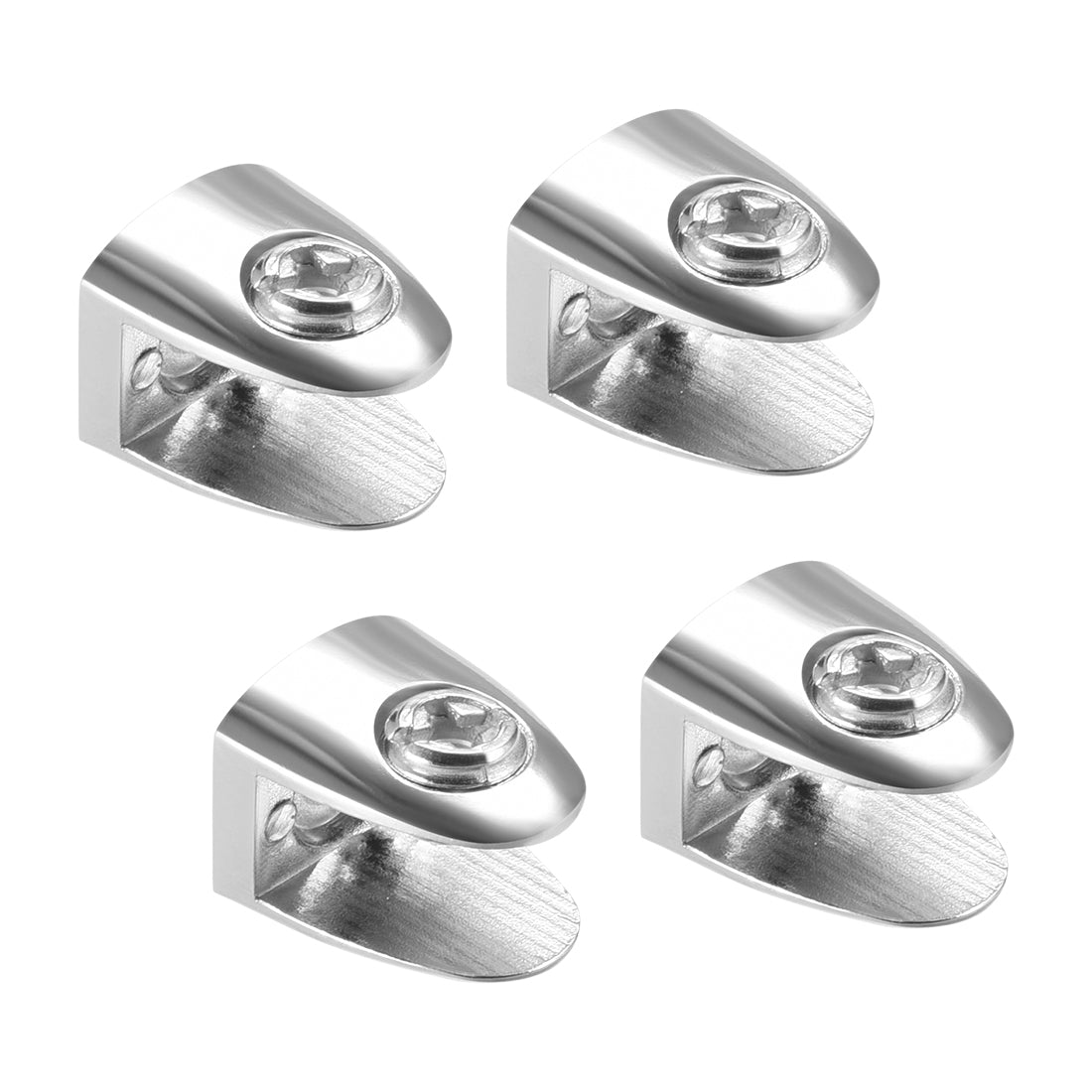 uxcell Uxcell Glass Shelf Support Zinc Alloy Clip Holder for 6mm-9mm Thickness 4pcs