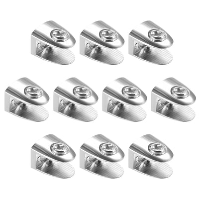 Harfington Uxcell Glass Shelf Support Zinc Alloy Clip Holder for 6mm-9mm Thickness 10pcs