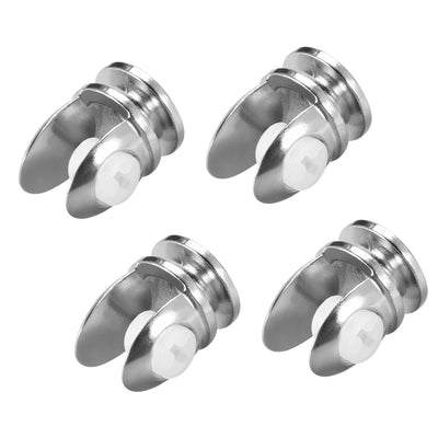 Harfington Uxcell Glass Shelf Support, Zinc Alloy Clip Holder for 5-8mm Thickness 4pcs