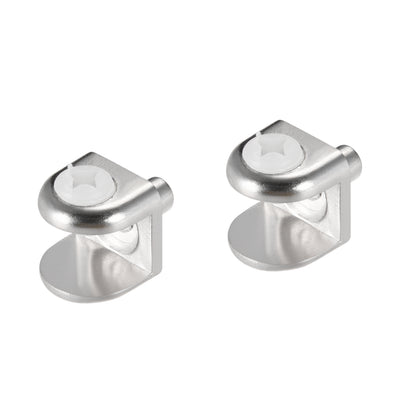 Harfington Uxcell Glass Shelf Brackets, Zinc Alloy Glass Clamp Shaft Mount for 5mm-8mm Thick, 2pcs