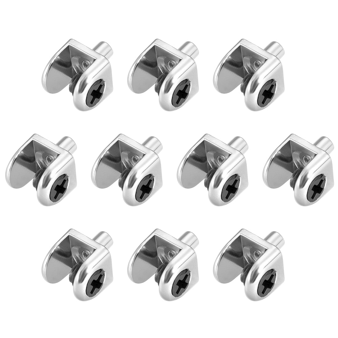 uxcell Uxcell Glass Shelf Brackets, Zinc Alloy Clamp Clip Shaft Mount for 5-8mm Thick, 10pcs