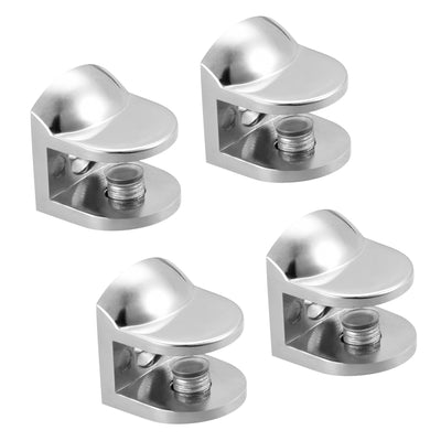 Harfington Uxcell Glass Shelf Support Zinc Alloy Clip Holder for 8mm-10mm Thickness 4pcs