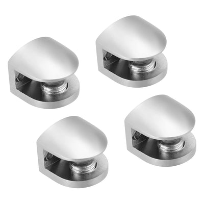 Harfington Uxcell Glass Shelf Support Zinc Alloy Clip Holder for 5mm-8mm Thickness 4pcs