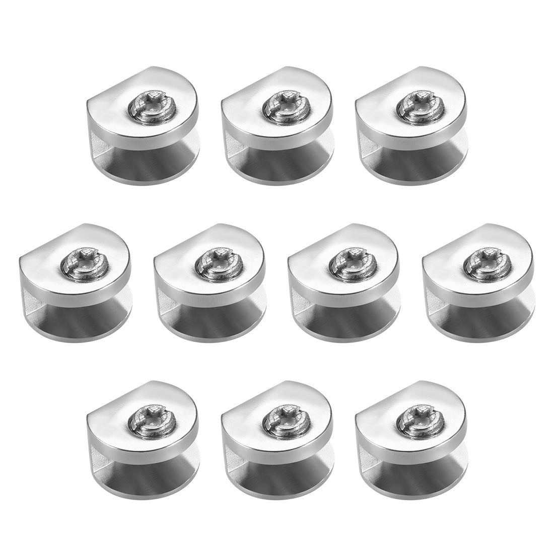 uxcell Uxcell Glass Shelf Brackets Zinc Alloy Holder Half Round for 5mm-8mm Thickness 10pcs