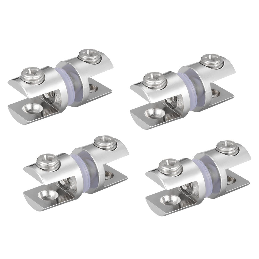 uxcell Uxcell Glass Shelf Brackets Adjustable Zinc Alloy Double-sided for 8-10mm Thick 4pcs